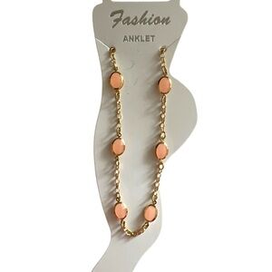 Gold and Pink Anklet
